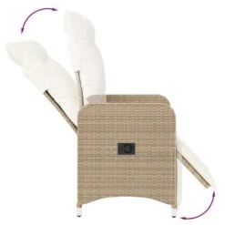 VidaXL - Verstelbare Tuinstoel Met Kussens - Beige - Poly Rattan -VIDAXL Winkel eec7dfed716049a8922bb68b41a43823