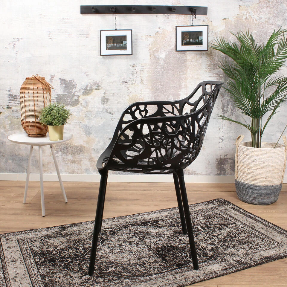 DS4U - Cast Magnolia Stoel Met Arm Zwart 5 DS4U - Cast Magnolia Stoel Met Arm Zwart - Afbeelding 3