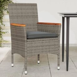 VidaXL - Tuinstoelen - Kussens - Grijs - Poly Rattan - 2 Stuks -VIDAXL Winkel f27de6aaaa004615b1878e6f1799beed