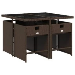 VidaXL - 4-zits Tuinset Met Wit Kussens - Bruin - PE Rattan - 110x106 Cm -VIDAXL Winkel f433f59504c44d2d87b0e572b3152775