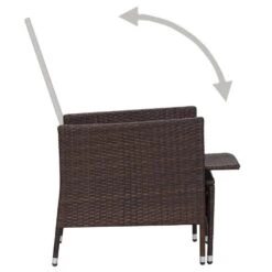 VidaXL - Tuinstoel - Bruin - Poly Rattan - Verstelbaar - Met Kussens -VIDAXL Winkel f5537536664b4f7c9d4c29394585cd62