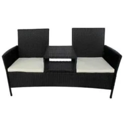 VidaXL Tuinbank 2-zits Met Tafeltje Poly Rattan Zwart -VIDAXL Winkel f5b67029b9094e41abb13d91c97a2c80