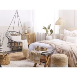 Beliani Hangstoel GABELLA - Grijs Katoen -VIDAXL Winkel f6a01ceab96941e8a81d4aae27f573e8