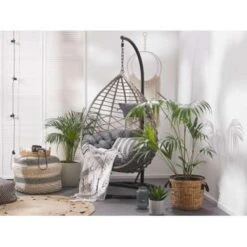 ARSITA - Hangstoel - Grijs - 100 Cm - PE Rotan -VIDAXL Winkel f71a091ed66342a38d9c461e00178eea