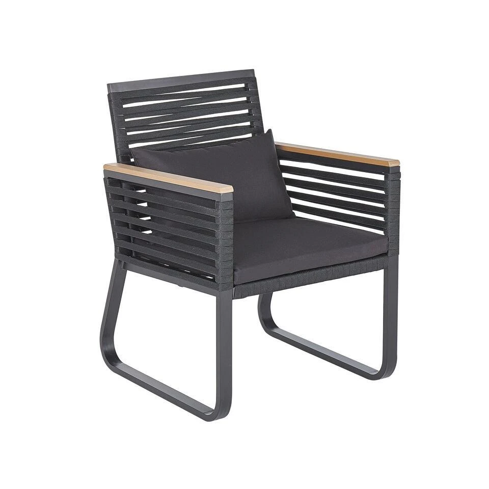 Beliani Tuintafelset CANETTO - Zwart Aluminium 6 Beliani Tuintafelset CANETTO - Zwart Aluminium - Afbeelding 4