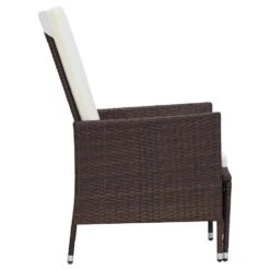 VidaXL - Tuinstoel - Bruin - Poly Rattan - Verstelbaar - Met Kussens -VIDAXL Winkel f7bf2b0da46b496490b090617bdcf7ee