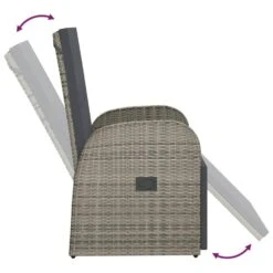 VidaXL Tuinstoel Verstelbaar Met Kussen Poly Rattan Grijs -VIDAXL Winkel f8073a3a23934c6d99bbacd8f8a122e1 1