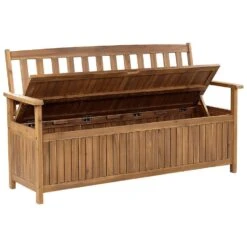 SOVANA - Tuinbank Met Opbergruimte - Lichthout/Taupe - Acaciahout -VIDAXL Winkel f8437b17b6fd40a18381d647cbd087a8 1