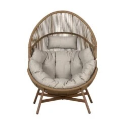 Lisomme Ayla Rattan Tuin Loungestoel Beige - Met Zitkussens -VIDAXL Winkel f86423fe4a304becbac4dfd489bfa9b9