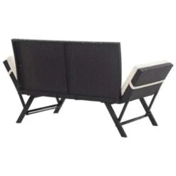 VidaXL Tuinbank Met Kussens 176 Cm Poly Rattan Zwart -VIDAXL Winkel faef1c7b597c488390eb10e316127a41