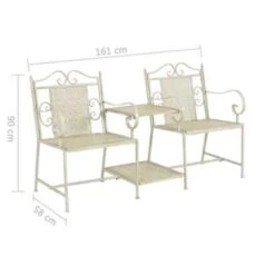 VidaXL Tuinbank 2-zits 161 Cm Staal Wit -VIDAXL Winkel fc43b3a0e8da4a69bea931ae59777a30