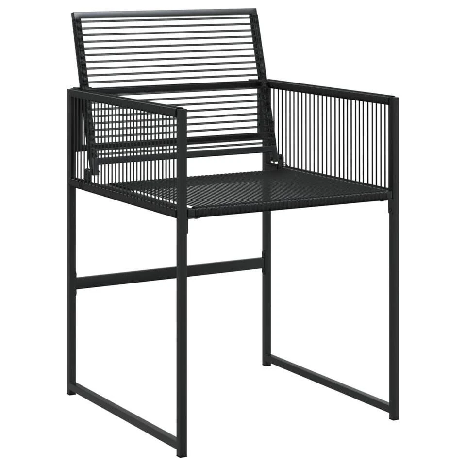 VidaXL - 5-delige Tuinset - Inklapbaar - Zwart - PE Rattan - 110x107 Cm 6 VidaXL - 5-delige Tuinset - Inklapbaar - Zwart - PE Rattan - 110x107 Cm - Afbeelding 4
