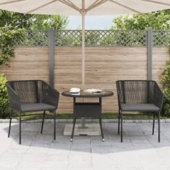 VidaXL - Tuinstoelen - Kussens - Zwart - Poly Rattan - 2 Stuks -VIDAXL Winkel fe507897261246df8486dba290f15118