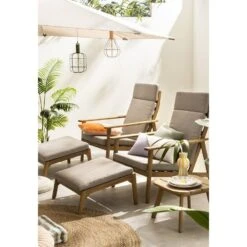 Lounge Fauteuil Jura - Acacia/grijs -VIDAXL Winkel sf 50103030 9050