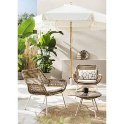 Loungestoel Grand - Wicker Naturel - 78x73x71 Cm -VIDAXL Winkel sf 50105269 9050