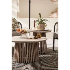 Bijzettafel Saône - Acacia/greywash - 45xØ50 Cm -VIDAXL Winkel sf 50153059 1011